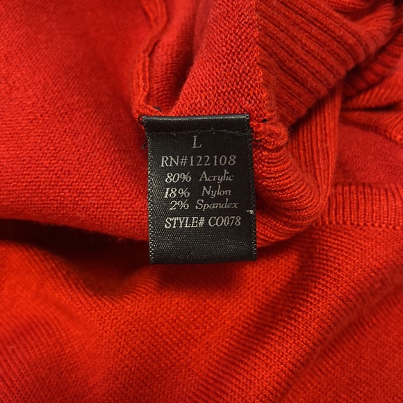 MAK red cardigan sweater sz L - Picture 7 of 7